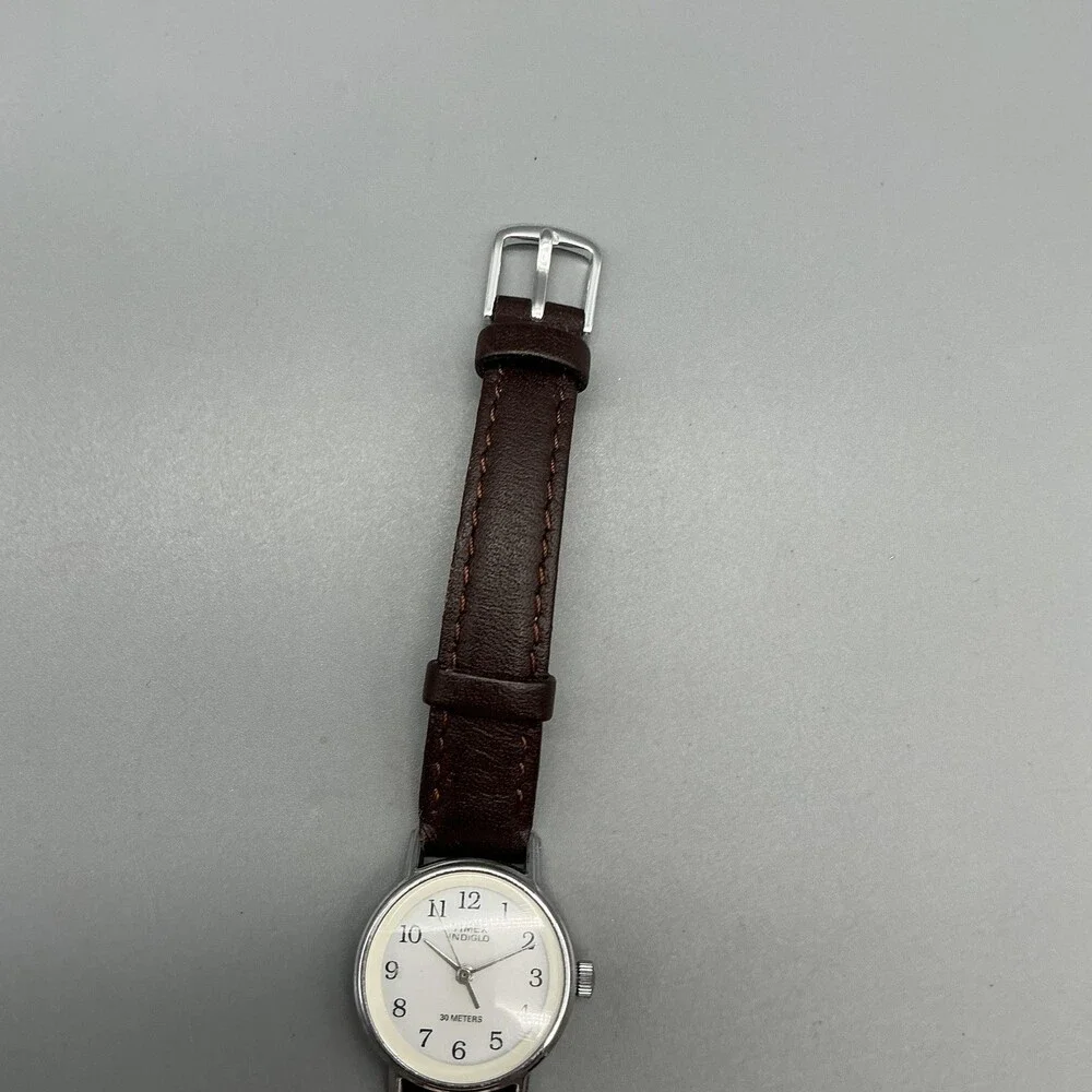 Timex Indiglo WR 30M Womens Watch 23mm Cream Dial Brown Leather New Battery